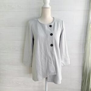 Soft Surroundings - Textured gray asymmetrical jacket, S